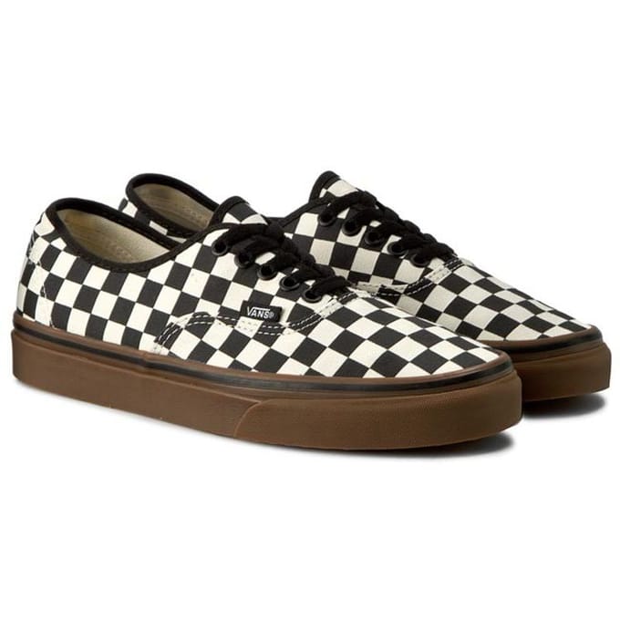 Vans Authentic Damier - Noir Gomme Baskets Unisexe Blanc VN0004MKIBB 43 black