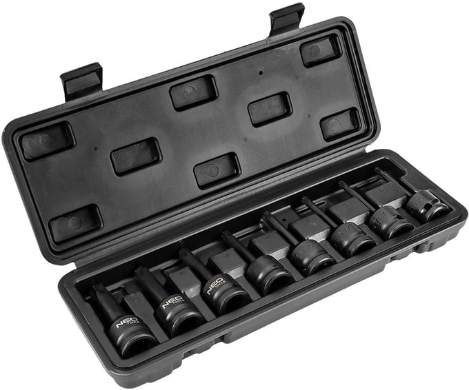 NEO - Dopsleutelset - Torx Impact Klauwen - 1/2" - 8 stuks
