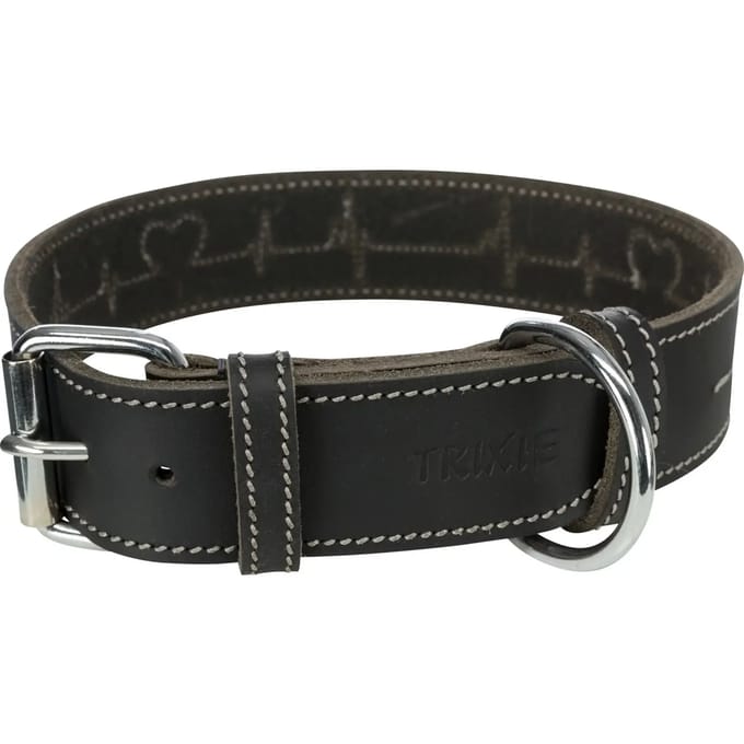 Halsband van gewaxt en verweerd leer Trixie Rustic Heartbeat
