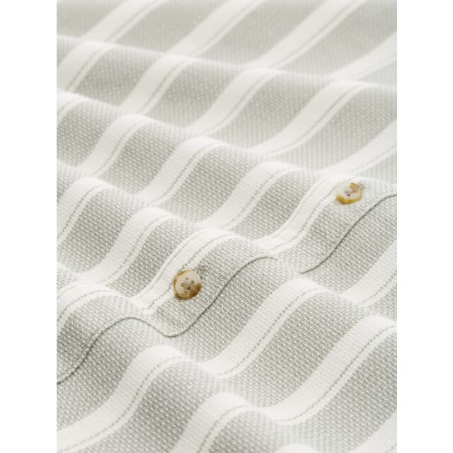 Tom Tailor - Regular fit overhemd van gestructureerd katoen - Maat M - gree white big stripe