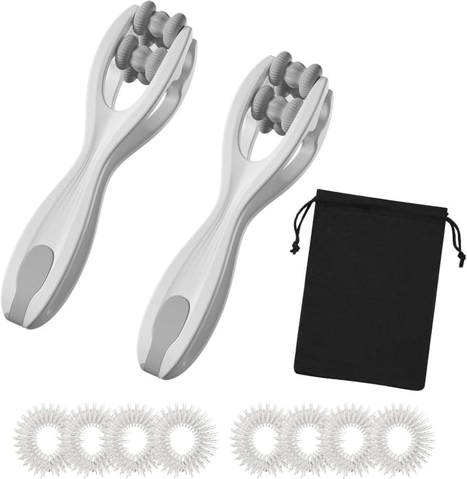 Vingermassageapparaat Set van 2, Handmatige Vingerroller voor Ontspanning, Stressverlichting en Spierontspanning