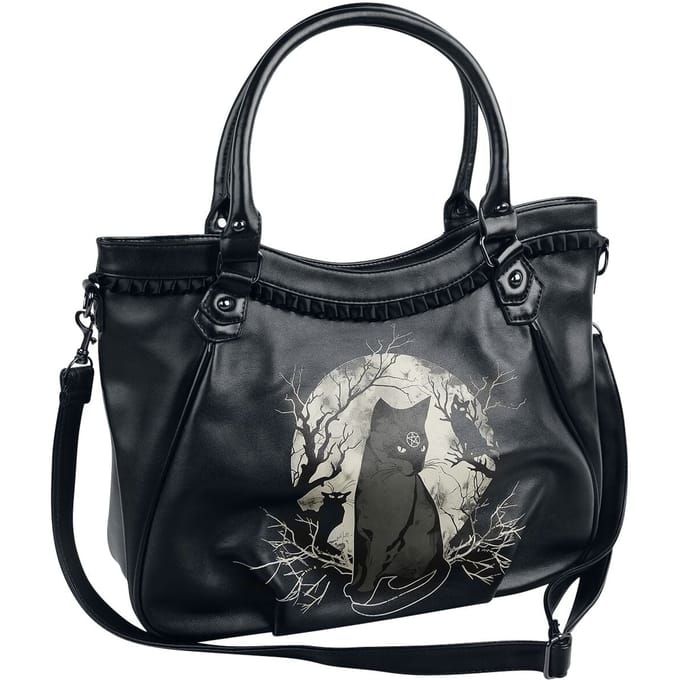 Banned - Gothic Handtas - Hecate In Full Moon - voor Vrouwen - zwart-wit