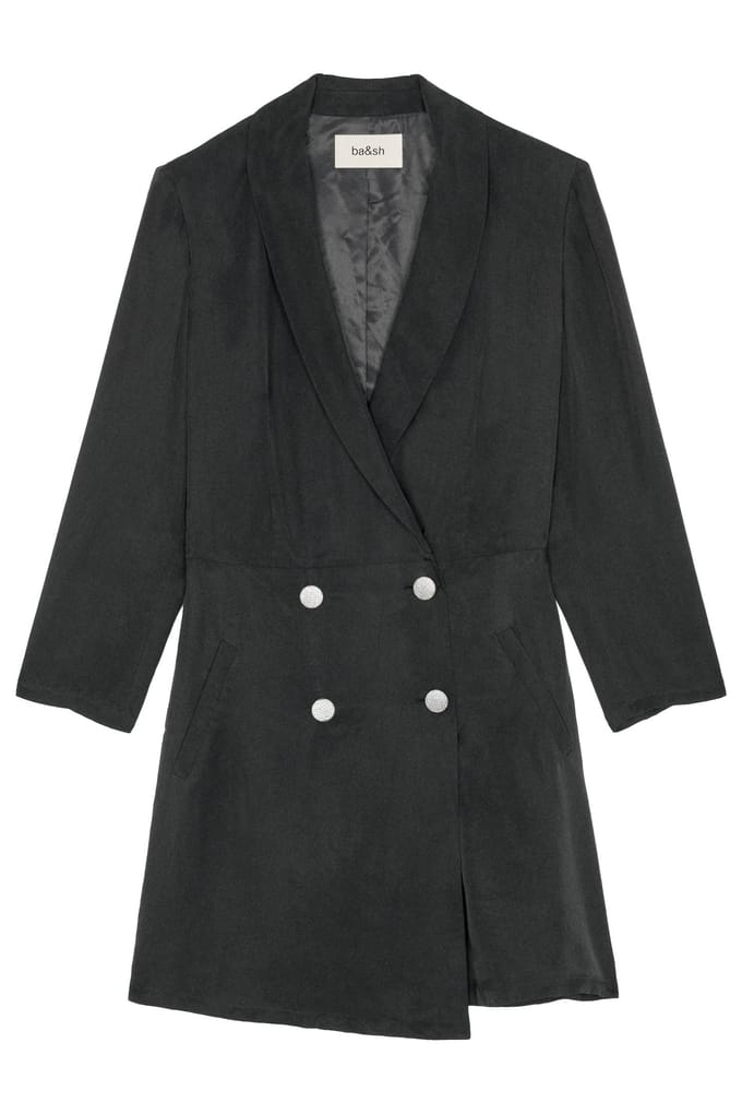 BA&SH Robe Arya Noir Größe: L | Blusenkleider Outlet | Damen