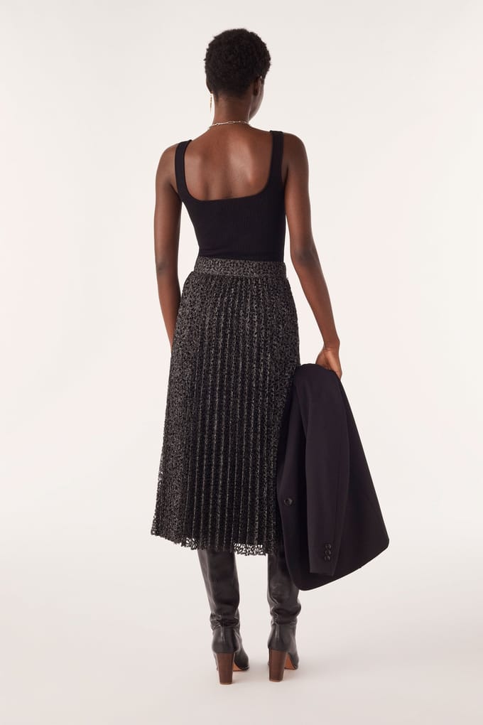 BA&SH Mid-length Skirt Black Maat: 36 | Midi Rokken Outlet | Dames | Zwart