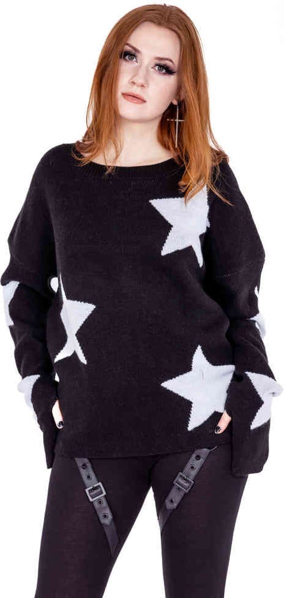 Heartless - Seeing Stars Gebreide trui - S - Zwart/Wit