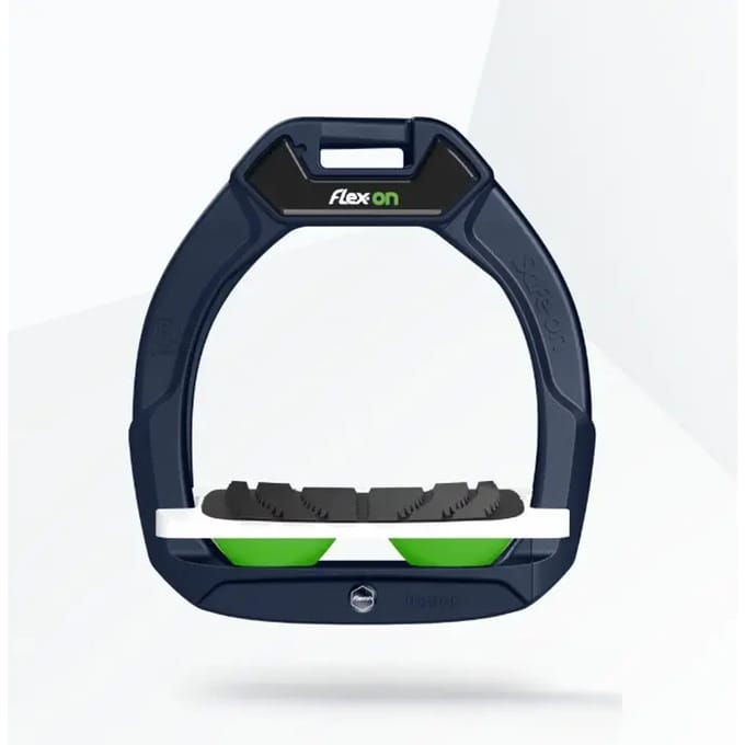 Veiligheidsstijgbeugels Ruiterhoek Grip Marine/Wit/Groen kind Flex-On Safe-On