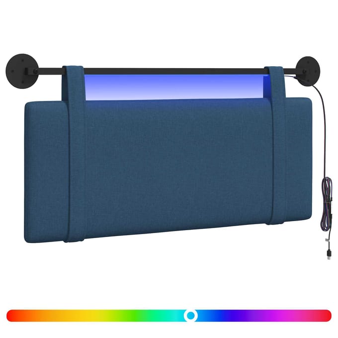 vidaXL - Hangend - hoofdbord - Blauw - Stof