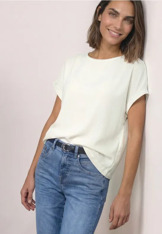 2-in-1-Shirt van chiffon met boothals