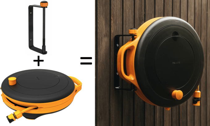 Fiskars slanghaspel s met wandhouder