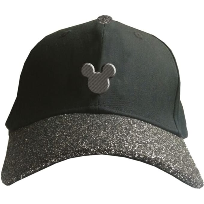 Mickey & Minnie Mouse - Disney Cap - Glitter Mickey Logo - zwart