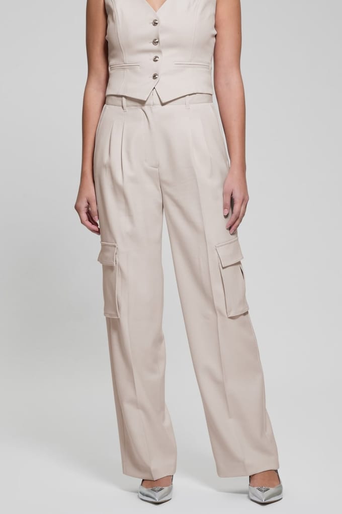 GUESS  Eco Matea Perfect Cargo Muted Stone Multi Größe: S/32 | Stoffhosen Outlet | Damen