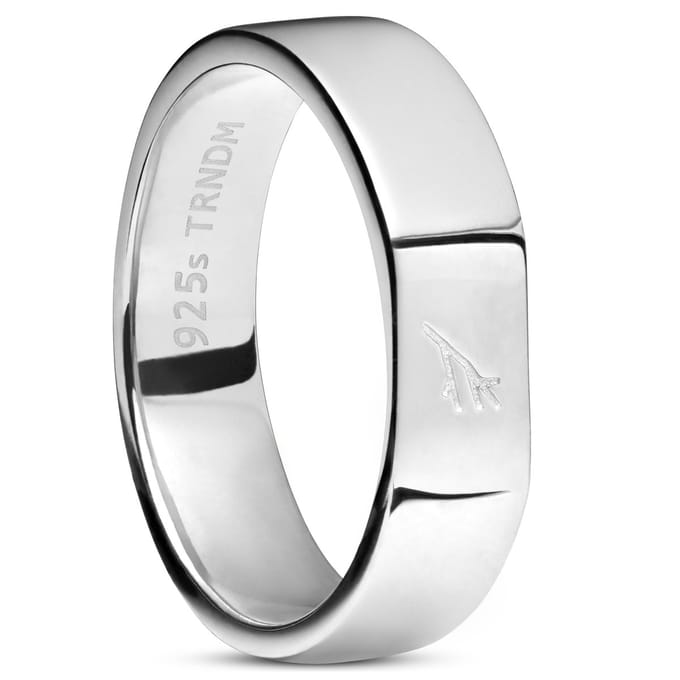 Adrian 925 Sterling Zilveren Ring met Plat Oppervlak