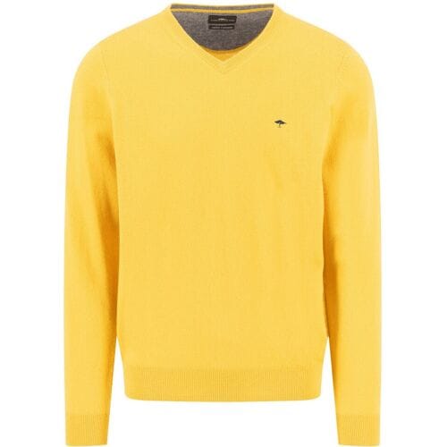 Fynch-Hatton Trui V-Neck Merino Cashmere Amber / male