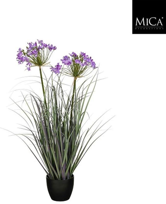 Mica Decorations Allium Ampeloprasum in pot - h80xd25cm - Paars