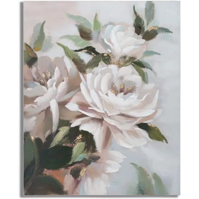 Muurdecoratie schilderij op canvas bloemen en bladeren Mauro Ferretti