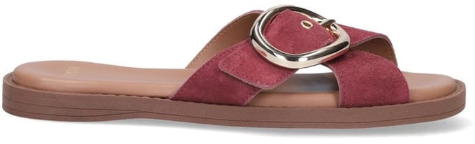 Manfield - Dames - Rode suède slippers - Maat 36