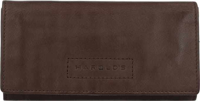 Harold's Lederen portefeuille 19 cm - Dames - Horizontaal - braun
