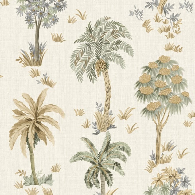 Zambaiti Vinylbehang Z70706 - Marrakesh - Botanisch Wit - 53cm x 10.05m