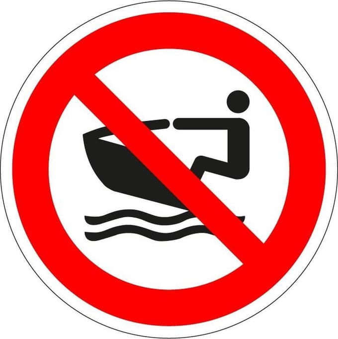 Waterscooters verboden bord - kunststof - P057 150 mm