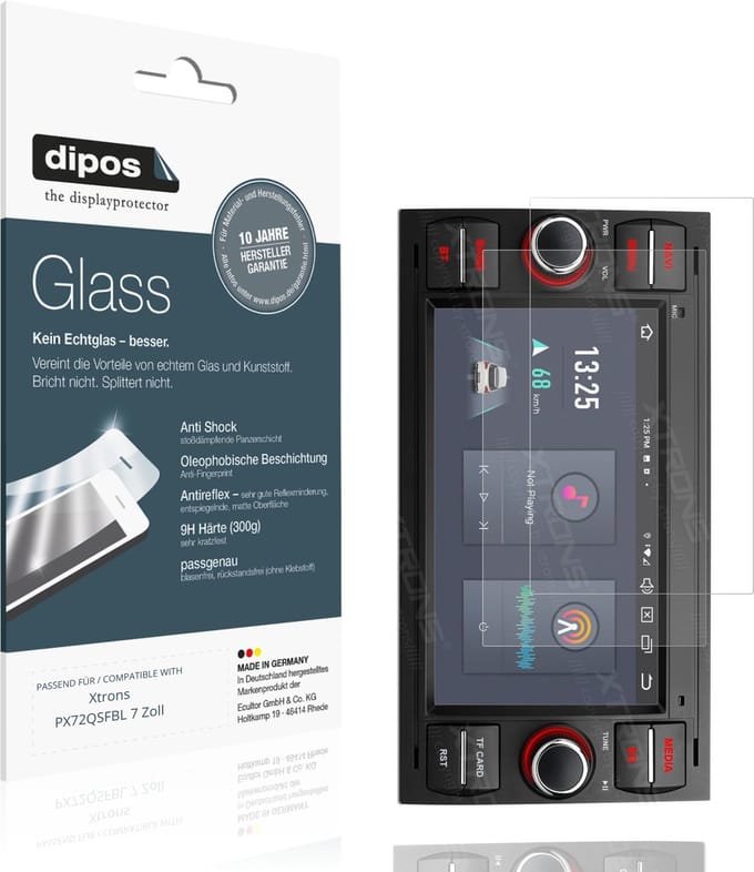 dipos – 2x Matte Pantserfolie geschikt voor Xtrons PX72QSFBL 7 Zoll | 9H Screenprotector