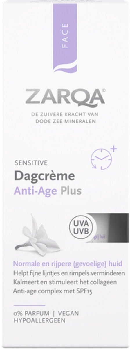 ZARQA Dagcrème Anti-Age Plus Sensitive 50ml - met SPF - hypoallergeen