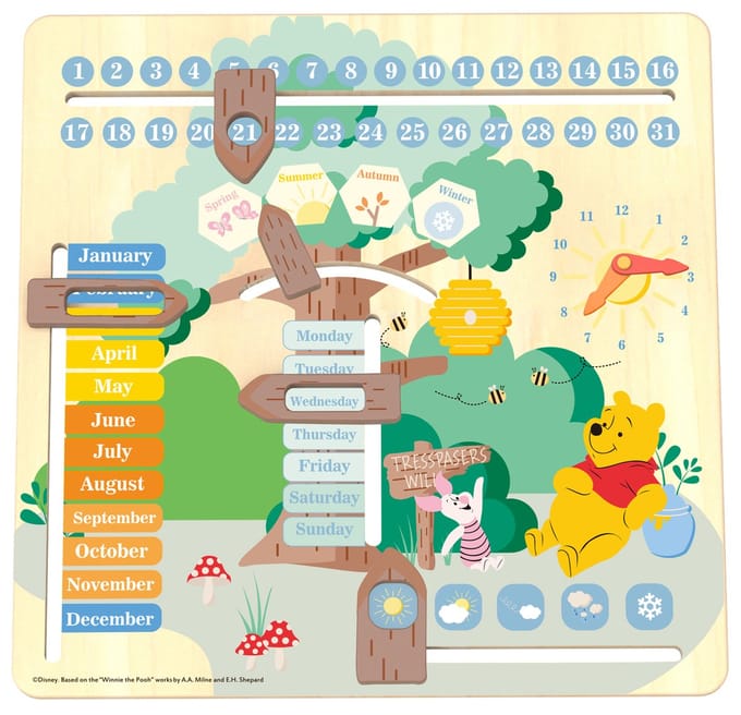 Disney Kalender Winnie The Pooh Junior Hout Geel