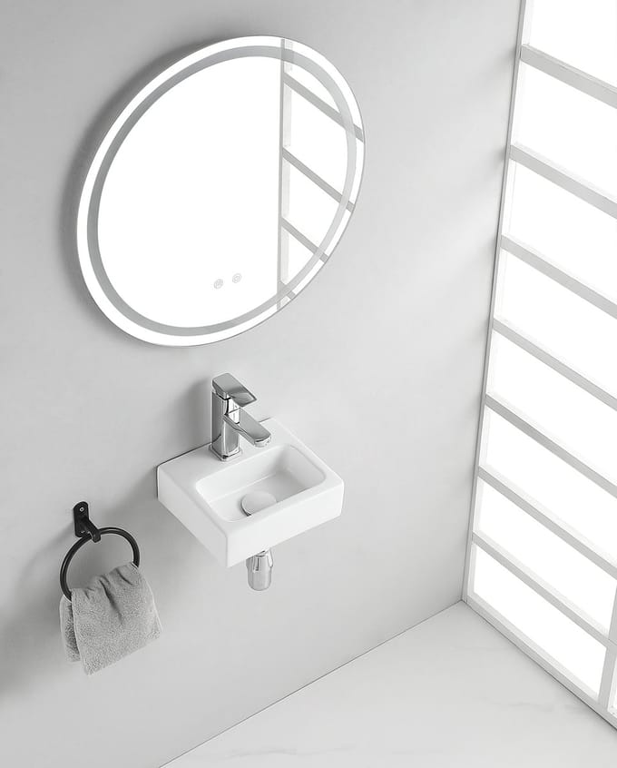 Wiesbaden Leto mini fontein 28 x 24, 5 x 9 cm keramiek glans wit