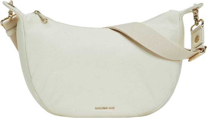 MANDARINA DUCK Leren Schoudertas Mellow Leather Hobo Bag Almond Crème