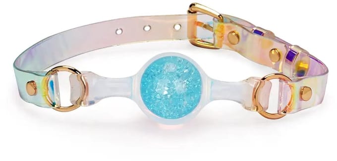 Liebe Seele - Crystal Ball Gag - Siliconen/PVC - Diameter 4 cm - Blauw