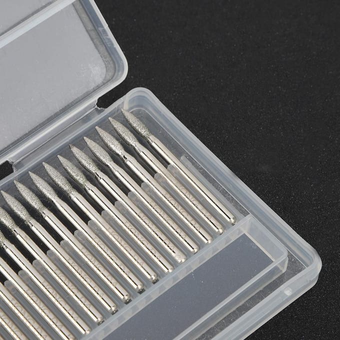 30 stuks 150 Grit Punt Diamant Slijpstiften 3mm Elektrische Slijpmachine Snijgereedschap voor Jade Steen Graveren