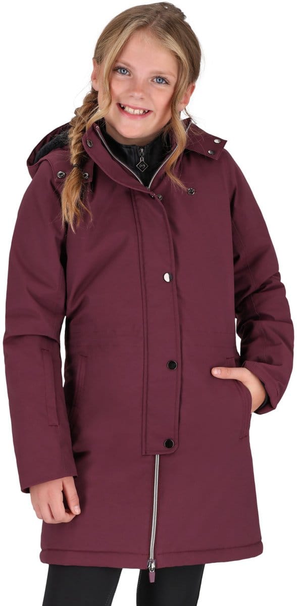 Qhp Winterjas Maelynn Junior Wine Red - 140 | Winterkleding ruiter