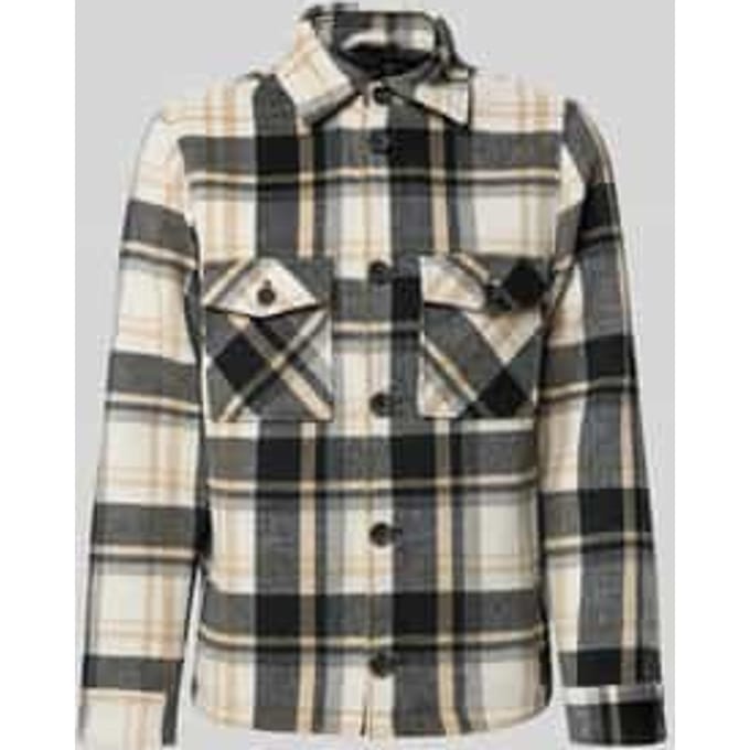 Regular fit overhemdjack met wol
