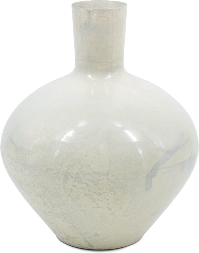 Vaas metaal white marble