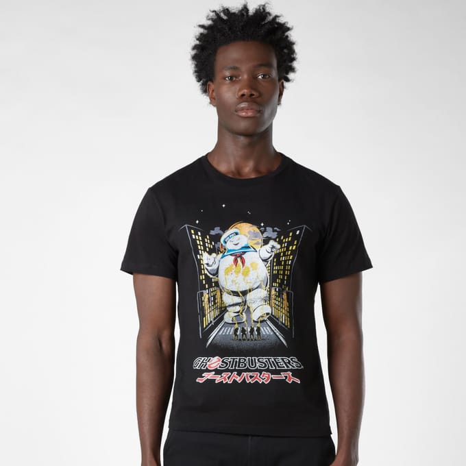 Ghostbusters Stay Puft Kanji Attack Men's T-Shirt - Zwart - M