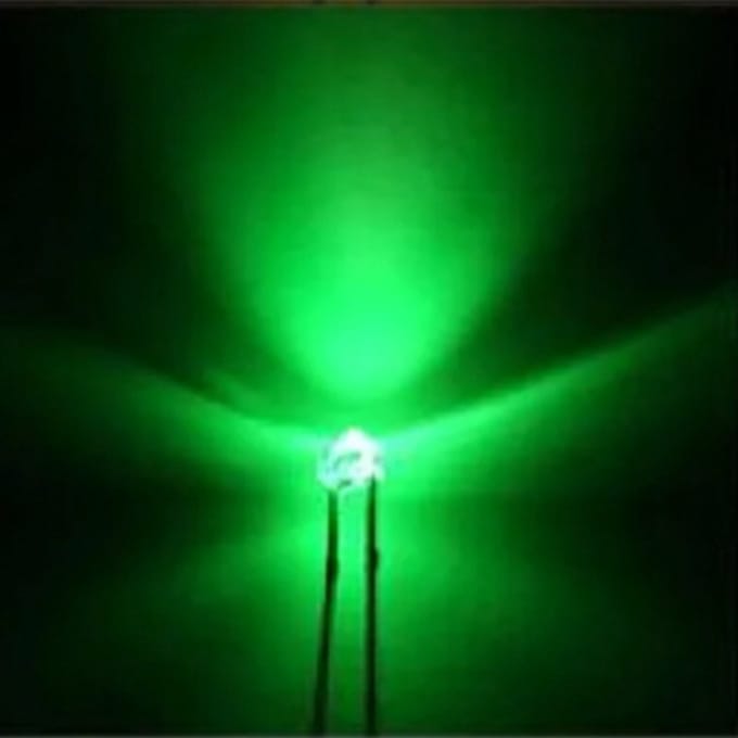 1.8mm led met kabel 20cm 12v 10 stuks Kleur Groen