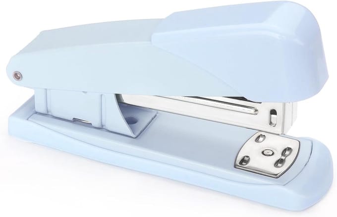 Nietmachine - Handnietmachine Bureaunietmachine - Documenten Samenvoegen - Draaibaar Aambeeld - 20 Vel Capaciteit - Blauw