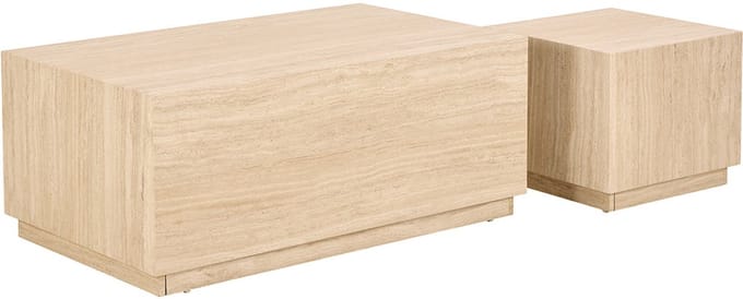 Giga Living Salontafel Lima - Travertinlook Set van 2