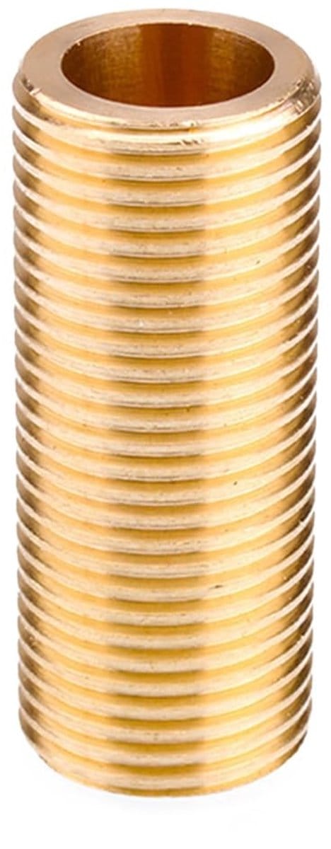 Allecto - Schroefdraadnippel - Messing Loopnippel - 120mm Lang - Goud - Tankaansluitingen - 3/4 Inch - Geschikt voor Waterleidingen
