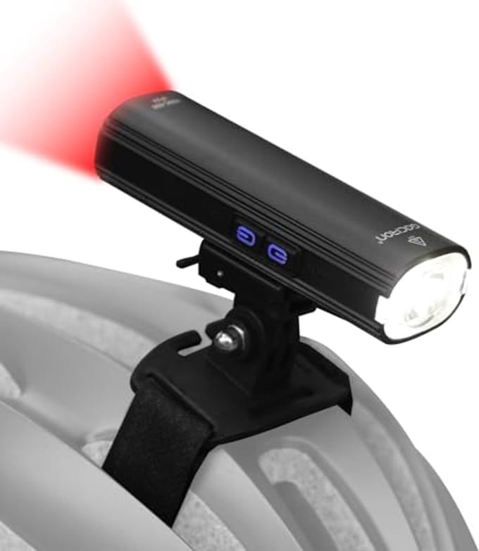 Gaciron Bicycle light with 600 lumens, integrated bicycle light front and rear, helmet mounting, 4 brightness modes, front light for bicycle, USB-C rechargeable