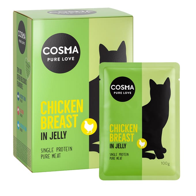 6x100g Original Vershoudzakjes Kippenborst Cosma Kattenvoer