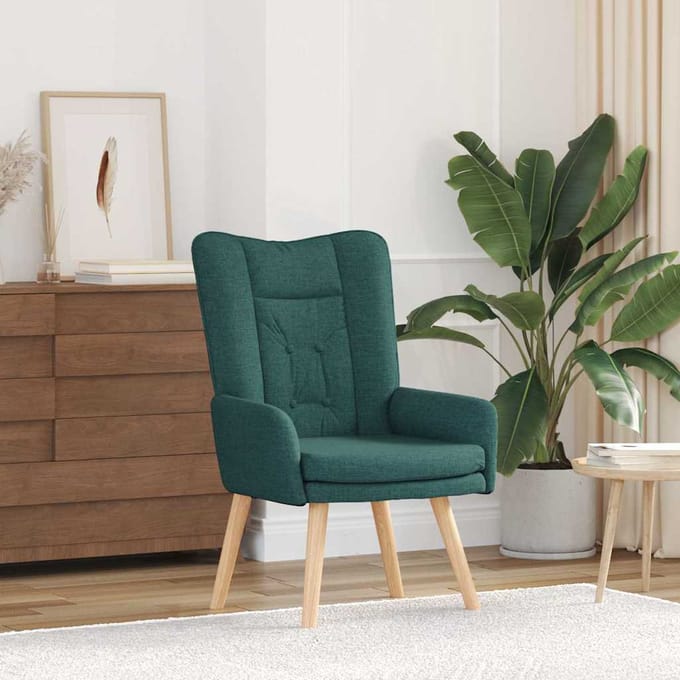 vidaXL - Fauteuil - Donkergroen - 63 - x - 67 - x - 94 - cm - Stof - en - multiplex