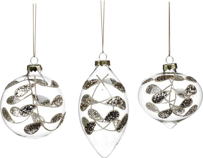 Goodwill Kerstbal Glas Goud D 8 cm Voordeelass. Per 3 Stuks