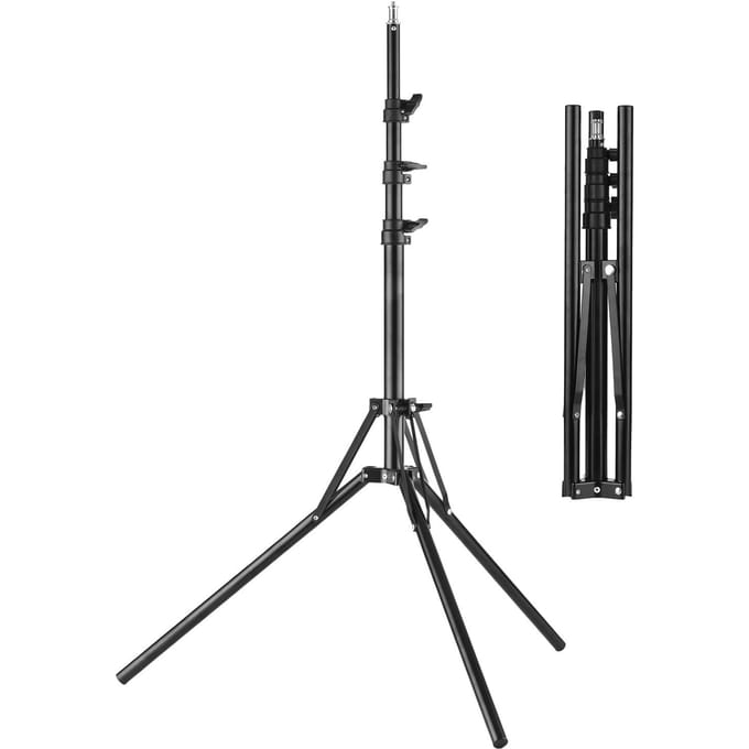 Fotografieverlichtingstatief Stuido Lichtstatief Metalen Ringlichtstatief 200 cm/78,7 inch Max. zwart