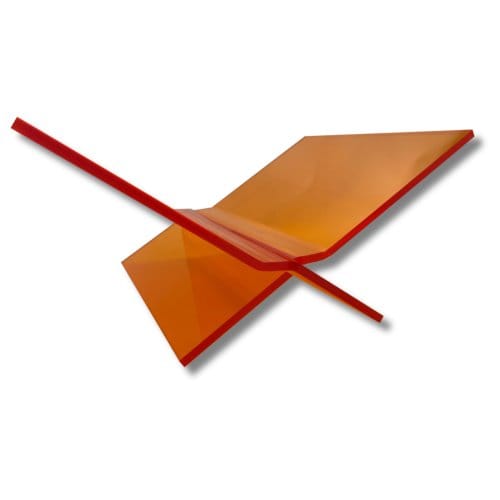 Boekenstandaard Perspex Middel Design Fluor Oranje Transparant