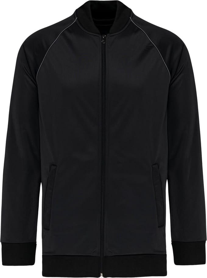 PROACT® Unisex trainingsjas met rits en biesje PA384 - Black - M