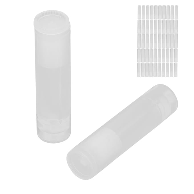 50 stuks Lippenbalsem Tube Kit Lege Lippenstift Container Translucent DIY Make-up Tools 5ml white