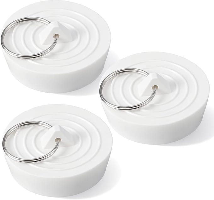 Badstop Set - Douche Afvoerplug - Water Dicht Maken - Effectieve Afdichting - 3 Stuks - Wit