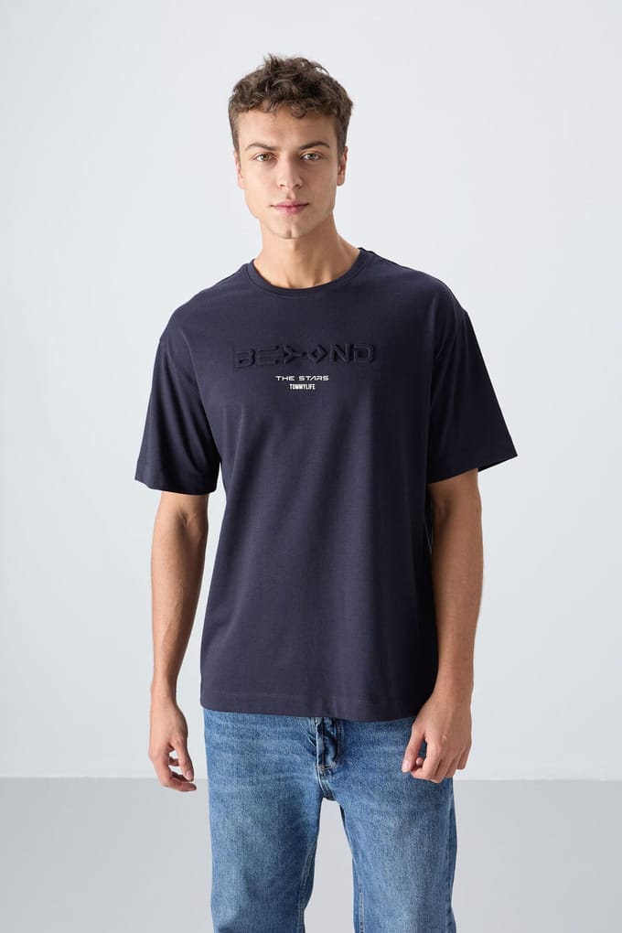 Oversized Katoen-Polyester Logo T-Shirt