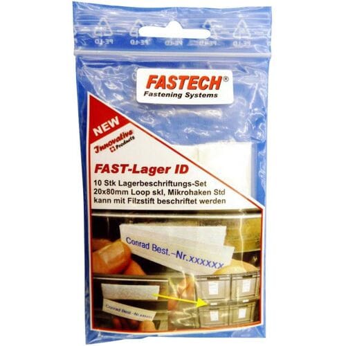 FASTECH® 610-010-Bag Markeringsveld klittenband Om vast te plakken Wit 10 stuk(s)