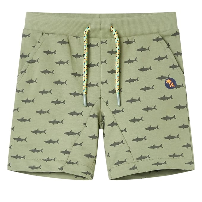 vidaXL Kindershorts met trekkoord 128 lichtkaki